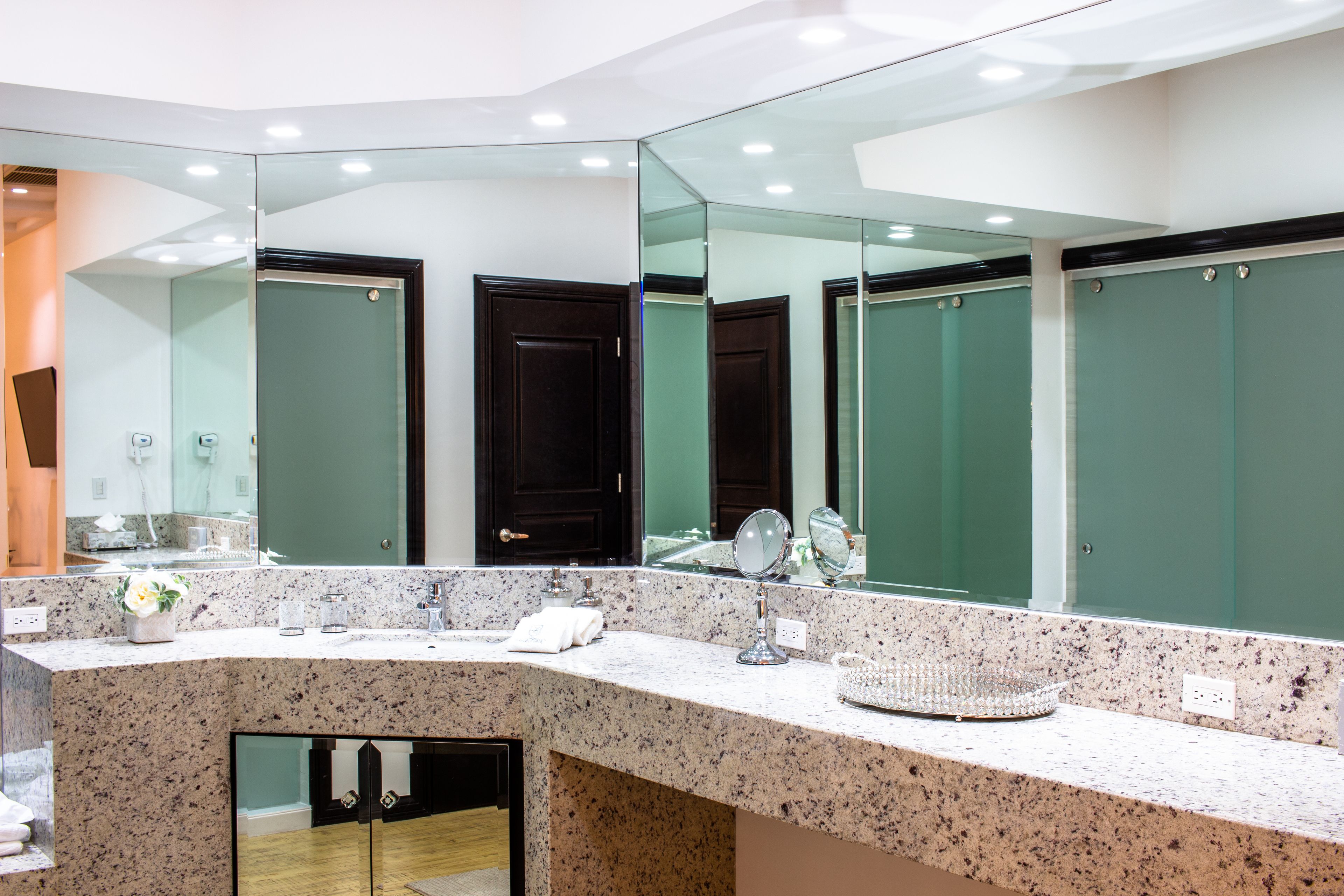 master suite | bathroom | shower, rainfall showerhead, free toiletries, hair dryer