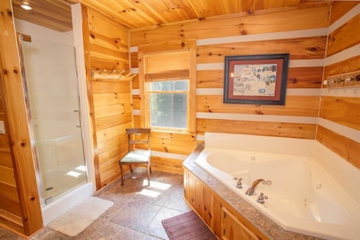 Log Cabin with Hot Tub & Views