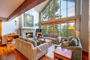 TV, fireplace, offices