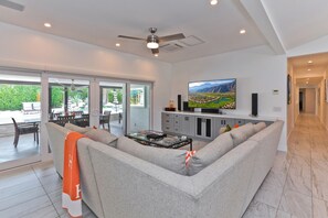 TV, video games, DVD player, ping pong