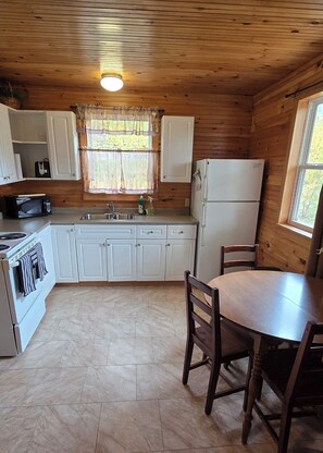 Réfrigérateur, micro-ondes, plaque de cuisson, cafetière/bouilloire