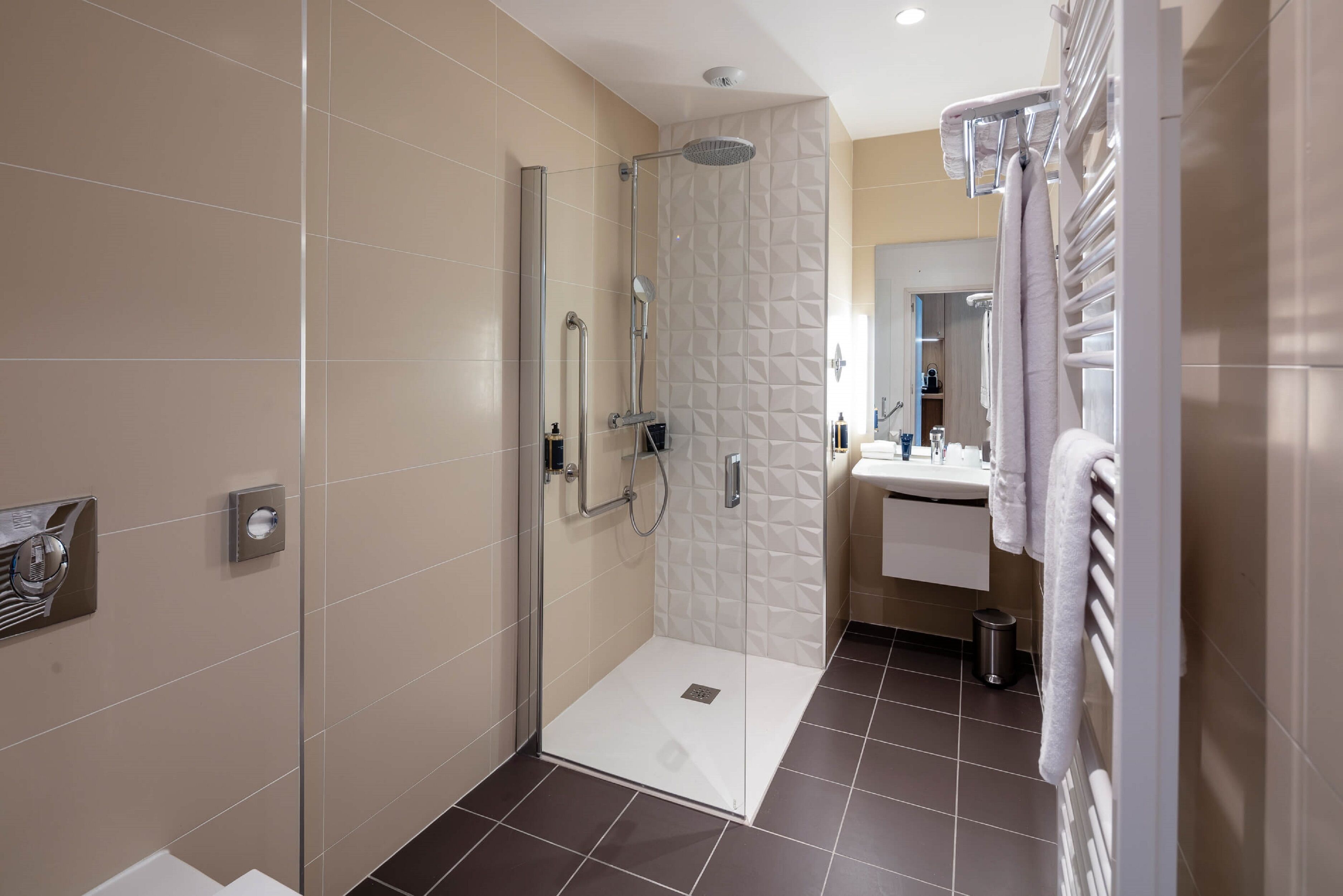 room, terrace (prestige) | bathroom | rainfall showerhead, designer toiletries, hair dryer, slippers