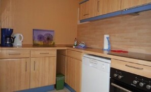 Standard Apartment, 2 Bedrooms, Balcony | Private kitchen | Fridge, microwave, oven, stovetop
