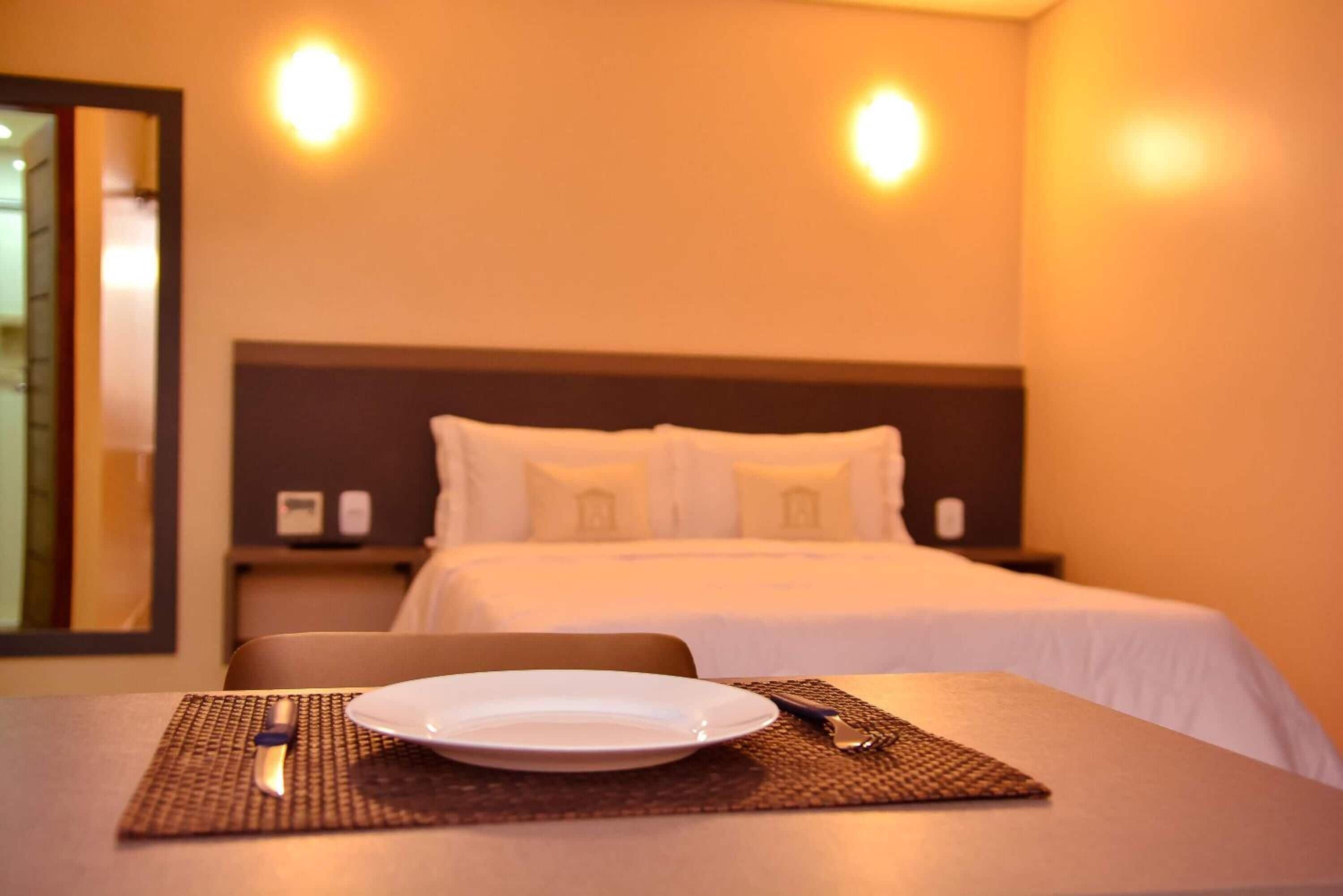 1 bedroom, desk, laptop workspace, blackout curtains