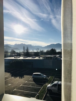 Enjoy the serene view of the surrounding mountains from the comfort of your room.