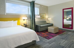 Skrivebord, arbejdsområde til bærbare computere, mørklægningsgardiner