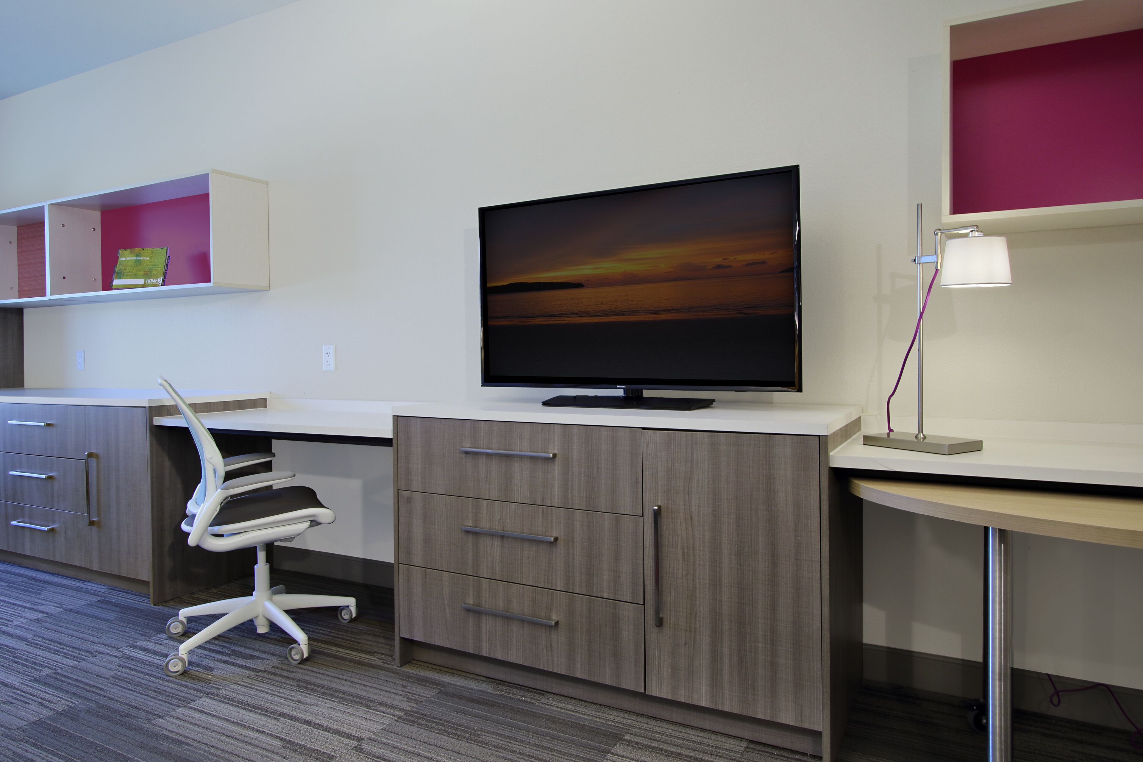 1 bedroom, desk, laptop workspace, blackout curtains