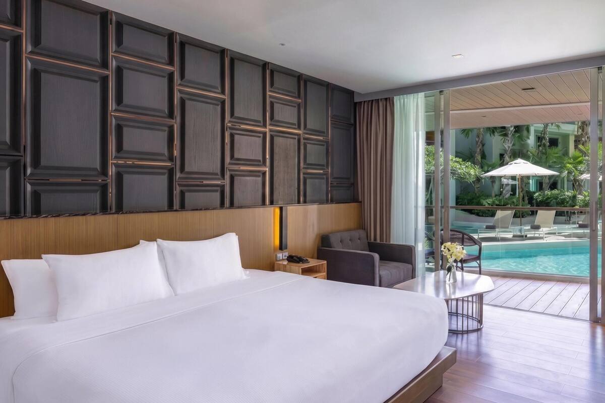 Habitación Deluxe, 1 cama de matrimonio grande, no fumadores, acceso a la piscina | Vistas desde la habitación