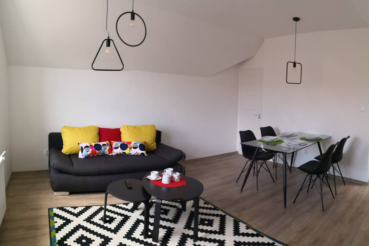 Apartment, 1 Bedroom (Attic) | Living area | LCD TV
