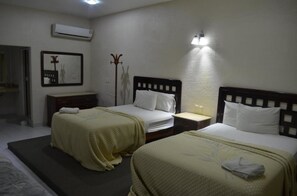 Blackout curtains, free WiFi, bed sheets