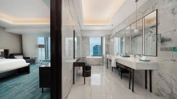 Room, 1 King Bed (View) | Premium bedding, down comforters, pillowtop beds, free minibar items