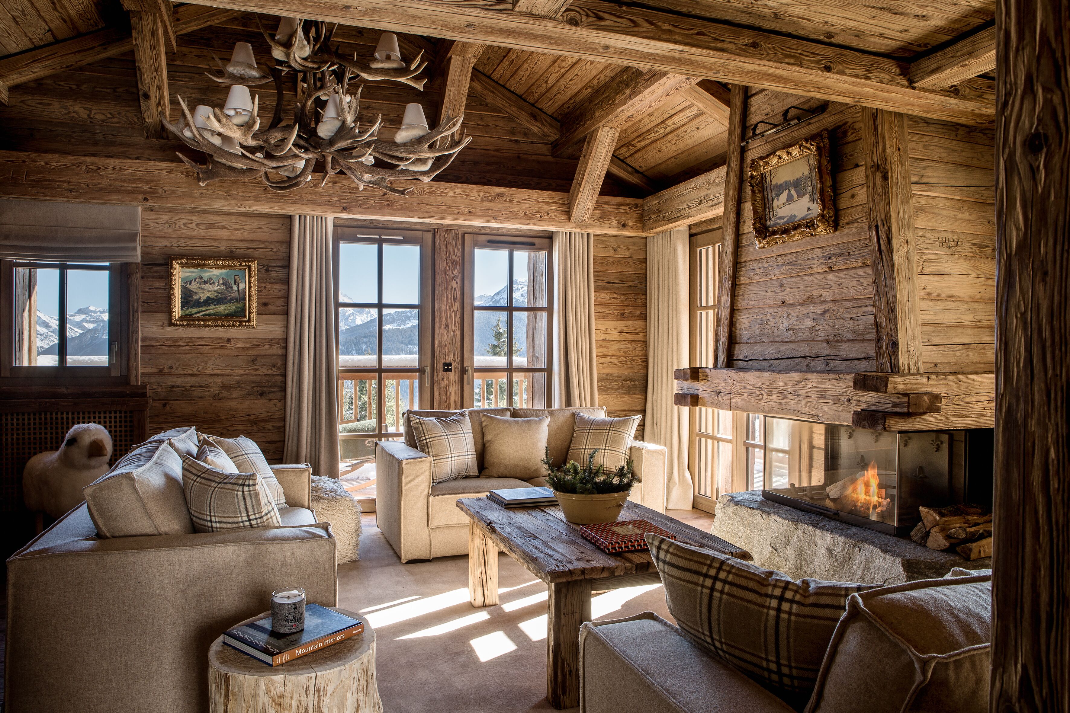 Chalet, Hot Tub, Mountain View (Edelweiss) | Living area | 200-cm flat-screen TV with satellite channels, TV, iPod dock