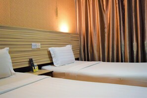 Desk, blackout drapes, iron/ironing board, free WiFi