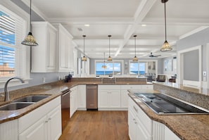 Fridge, microwave, oven, stovetop - Large Home w Private Heated Pool and Ocean Views (Tybee Island)