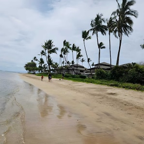 Beach nearby, sun-loungers, beach towels