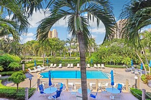 Condo, 1 King Bed with Sofa bed (Idyllic inland condo with pool and be) | Pool | A heated pool
