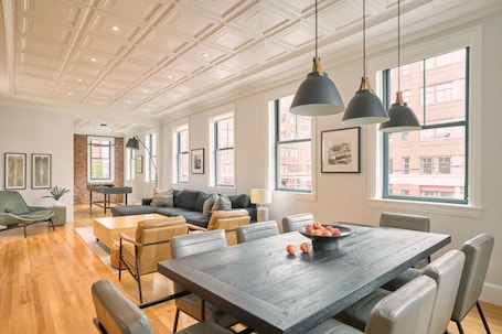 Luxury Loft, 3 Bedrooms | Living area | 52-inch LED TV with satellite channels, TV, streaming services