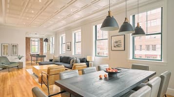 Luxury Loft, 3 Bedrooms | Living area | 52-inch LED TV with satellite channels, TV, streaming services