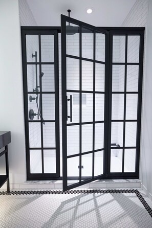 Luxury Loft, 3 Bedrooms | Bathroom | Hair dryer, bathrobes, towels, soap - The Docent’s Collection – Thompson Block (Portland)