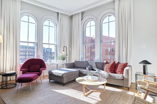 Signature Apartment, 2 Bedrooms | Living area | 52-inch LED TV with satellite channels, TV, streaming services