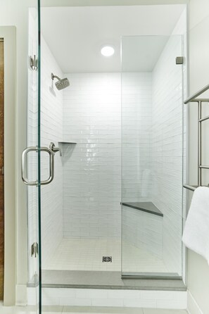 Hair dryer, bathrobes, towels, soap - The Docent's Collection at 121 Middle Street (Portland)