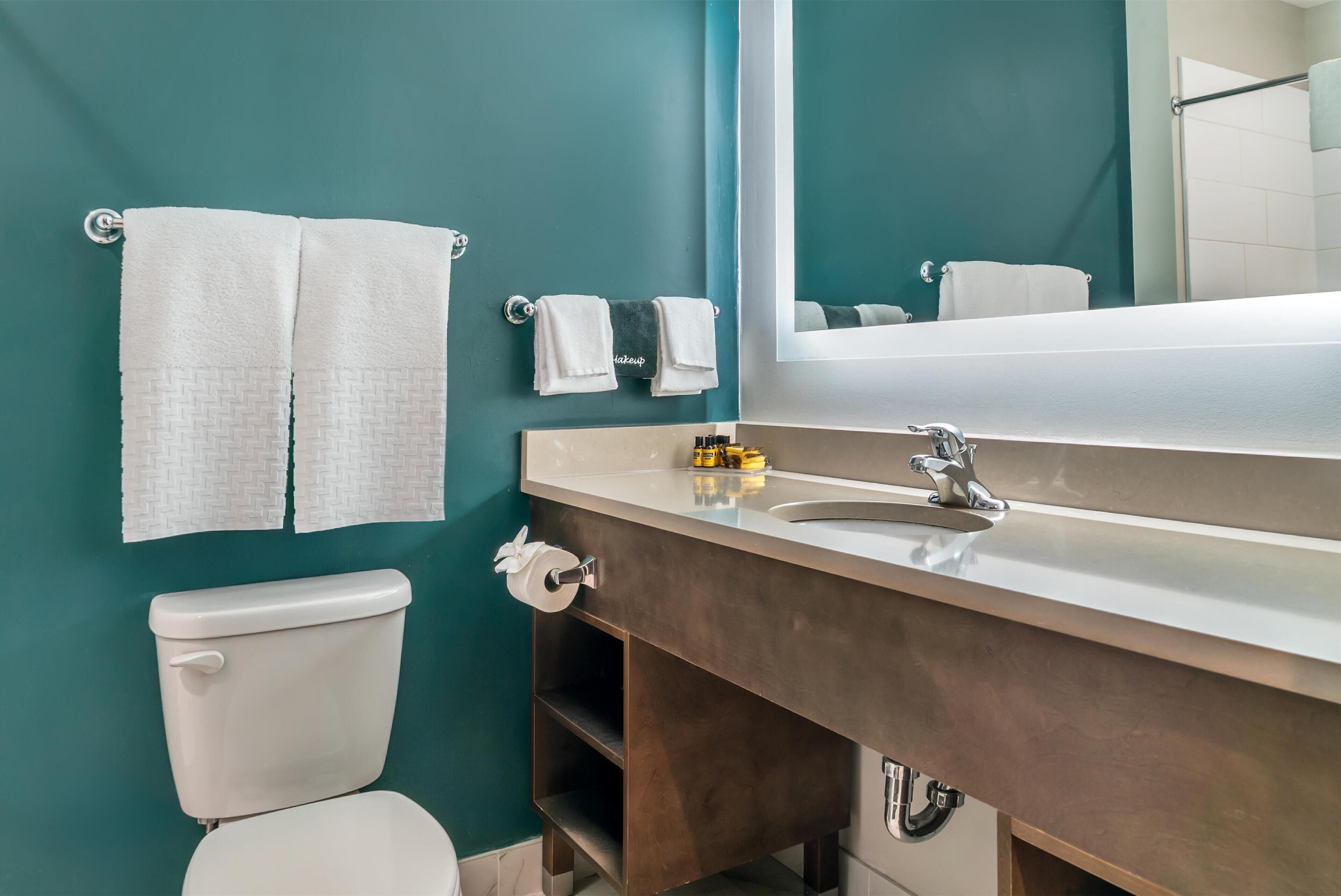 free toiletries, hair dryer, towels, soap