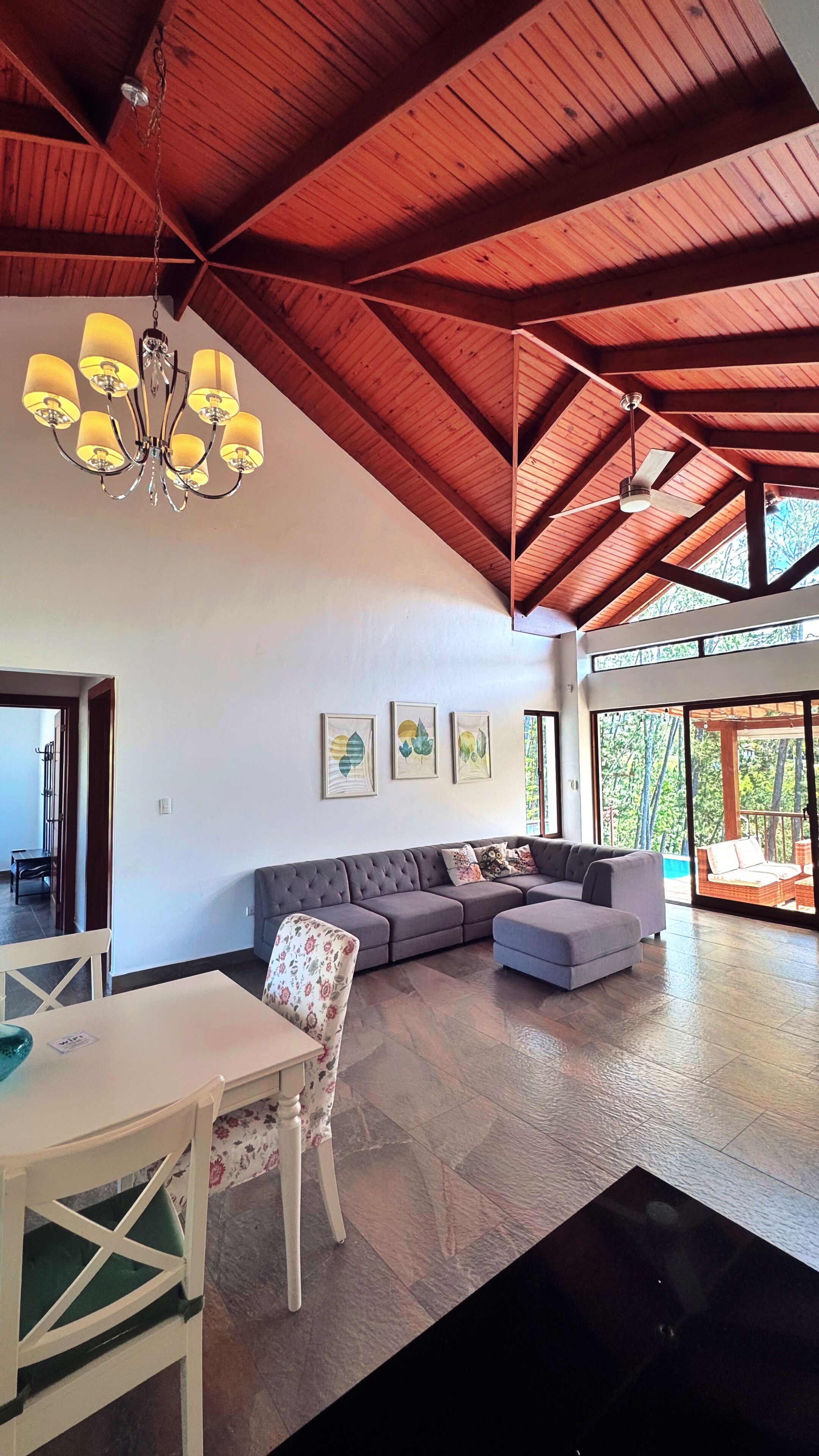 Harmony Chalet | Living area | TV, fireplace, heated floors