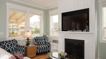 Flat-screen TV, DVD player