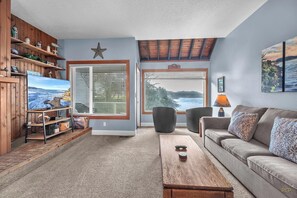 Una televisión, una chimenea, un reproductor de DVD, libros