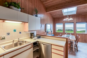 Fridge, microwave, oven, stovetop - Beachfront Pet Friendly Home in Waldport, Ocean Views, Lovely Yard (Waldport)