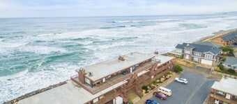 Truly on the beach at this very oceanfront condo, sweeping views on the balcony!
