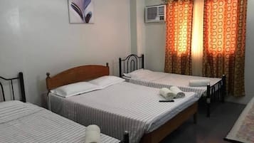 Desk, free WiFi, bed sheets