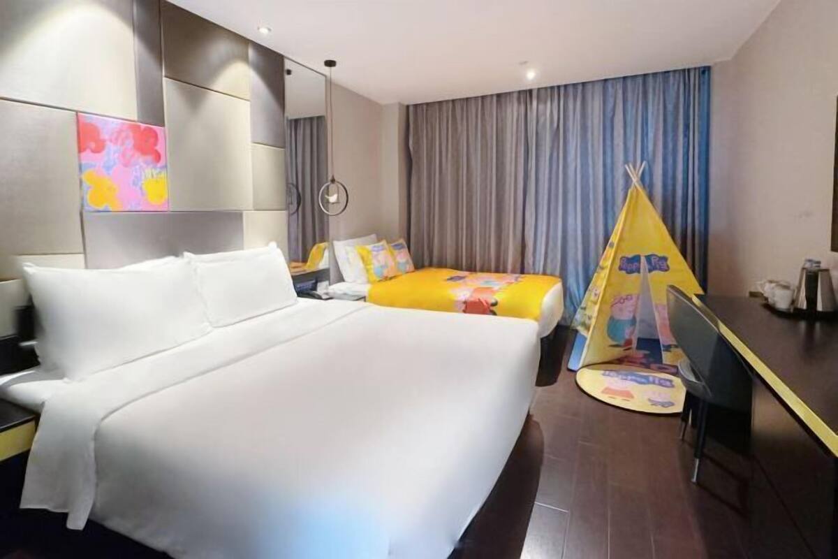 Minibar, desk, blackout drapes, iron/ironing board