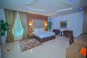 Desk, free WiFi, bed sheets