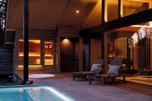 Villa A -SPA- (Modern style) One private house with pool, sauna, & outdoor hot spring, Non Smoking | Terrace/patio - Villa Metsä Karuizawa (Karuizawa)
