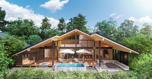 Villa A -SPA- (Modern style) One private house with pool, sauna, & outdoor hot spring, Non Smoking | Premium bedding, in-room safe, individually decorated