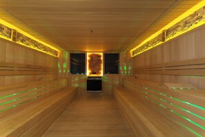 Sauna, Whirlpool, Dampfbad, Warmsteinmassagen