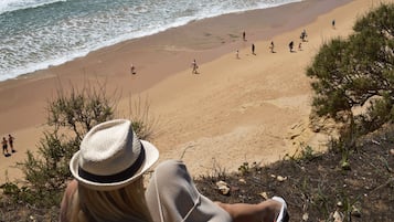Plage à proximité, chaises longues, serviettes de plage