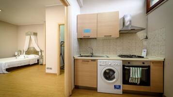 Apartment, 1 Bedroom | Private kitchen | Fridge, oven, stovetop, espresso maker