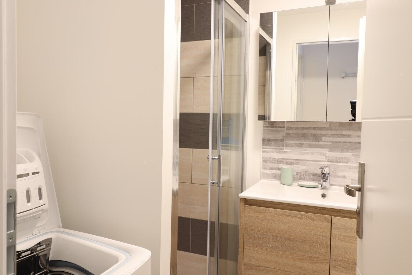 Shower, soap, toilet paper