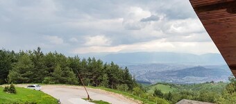Holiday in the forest with beautiful view of the city of Sarajevo