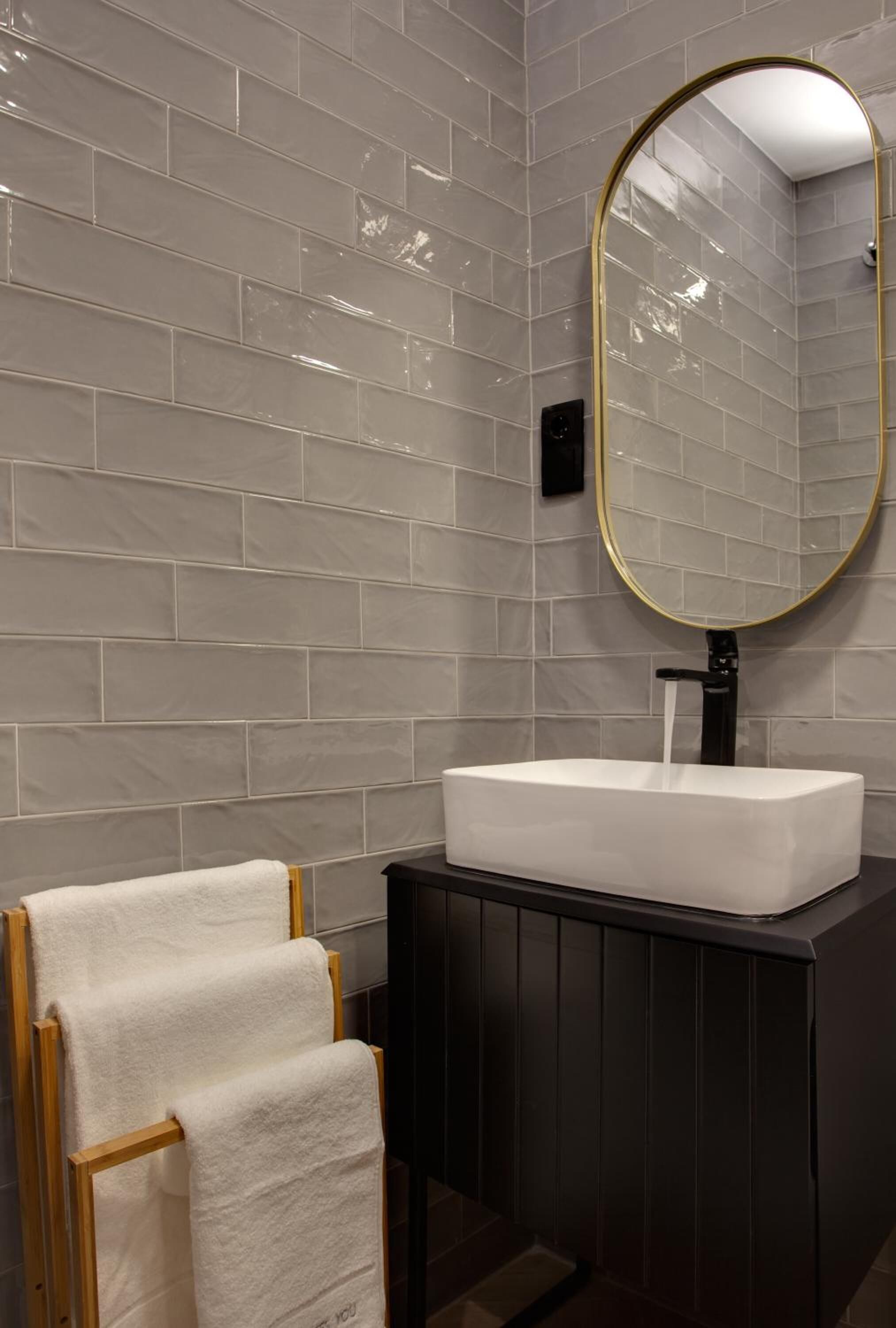 Shower, rainfall showerhead, hair dryer, soap