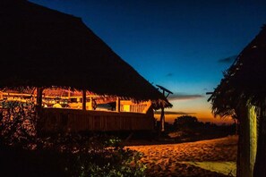 Front of property – evening/night - Kizingo Beach Eco Lodge (Lamu)