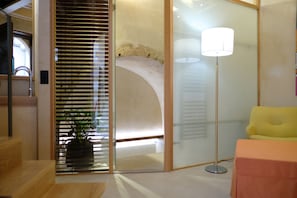 Design House | Bathroom | Shower, free toiletries, hair dryer, slippers