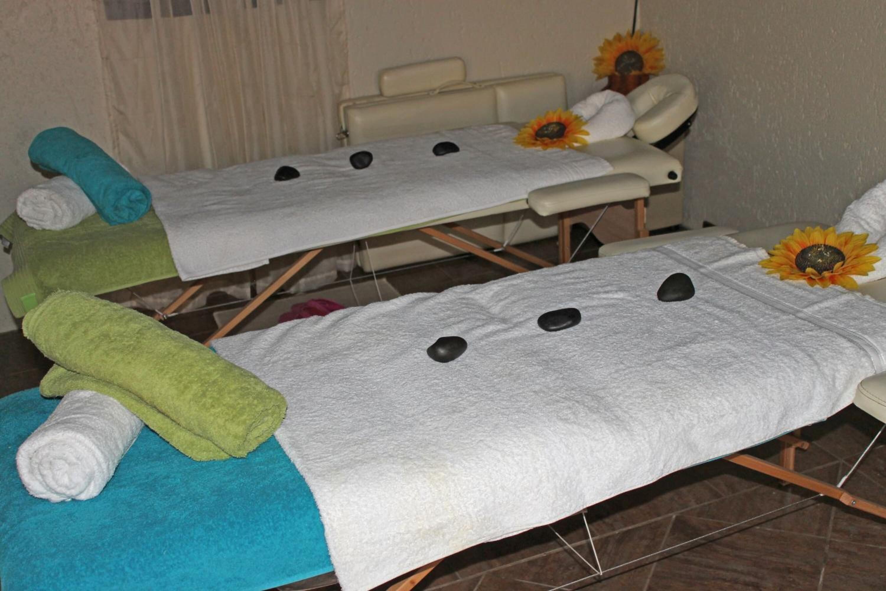 Couples treatment rooms, body scrubs, facials, manicures and pedicures