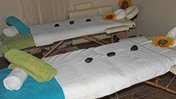 Couples treatment rooms, body scrubs, facials, manicures and pedicures
