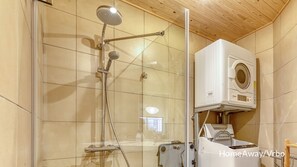 Shower, eco-friendly toiletries, hair dryer, slippers