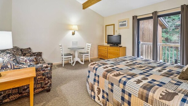 Unclassified image, 1 of 25, button - Studio Queen/Sleeper sofa with outdoor heated pool 210 (Killington)
