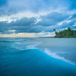 On the beach, white sand