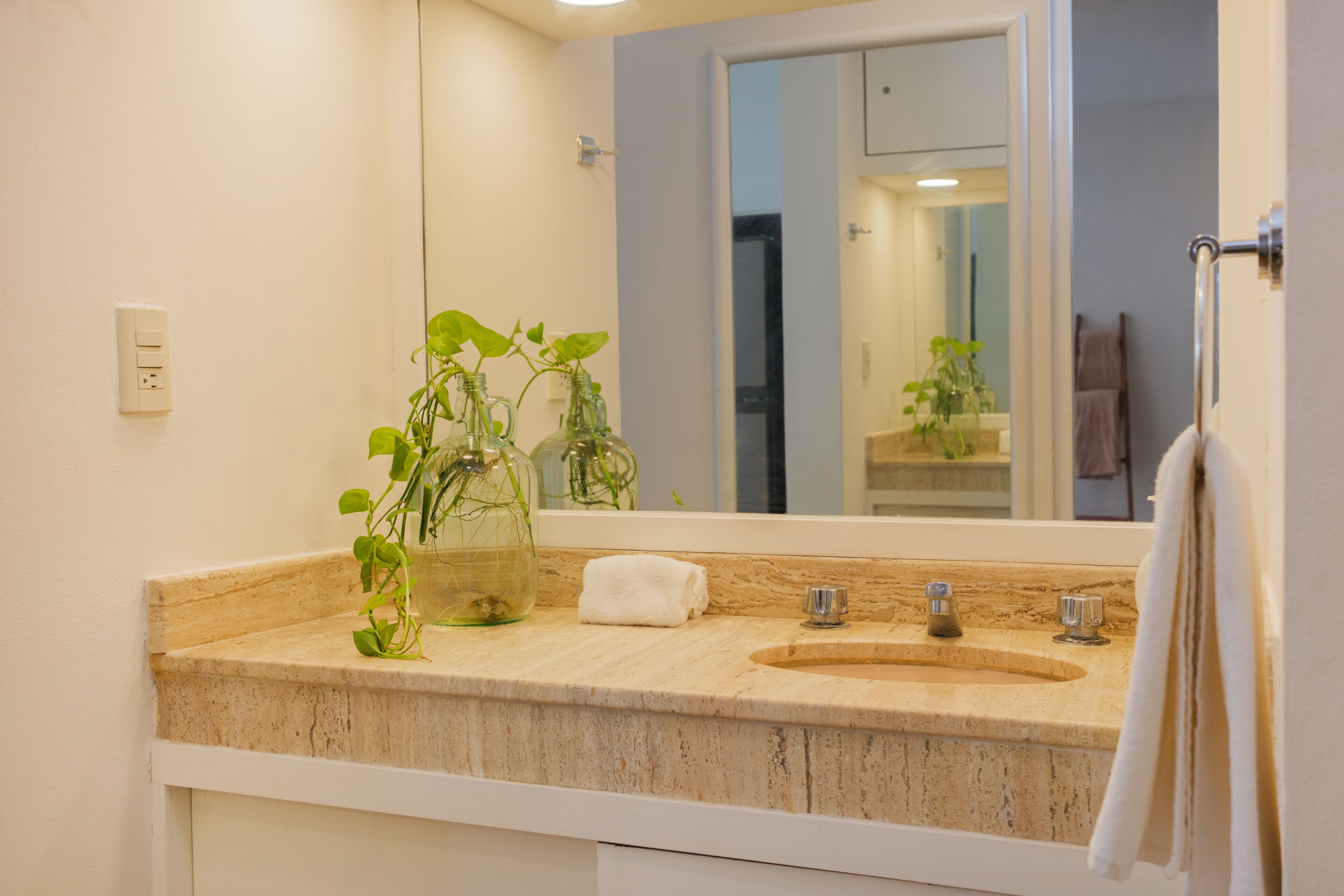 basic suite | bathroom | towels, soap, toilet paper